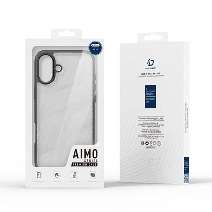 For iPhone 16 Plus DUX DUCIS Aimo Series  Frosted Feel Phone Case(Black) - iPhone 16 Plus Cases by DUX DUCIS | Online Shopping South Africa | PMC Jewellery | Buy Now Pay Later Mobicred