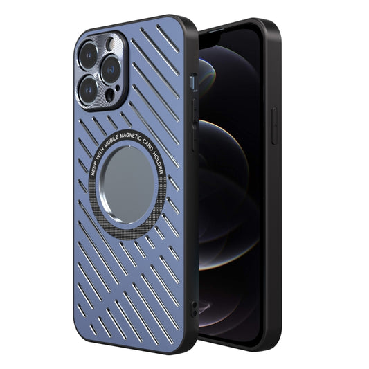 For iPhone 12 Pro R-JUST RJ57 CD Pattern MagSafe Cooling Phone Case(Blue) - iPhone 12 / 12 Pro Cases by R-JUST | Online Shopping South Africa | PMC Jewellery