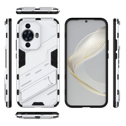 For Huawei nova 11 4G Punk Armor 2 in 1 PC + TPU Phone Case with Holder(White) - Huawei Cases by PMC Jewellery | Online Shopping South Africa | PMC Jewellery | Buy Now Pay Later Mobicred