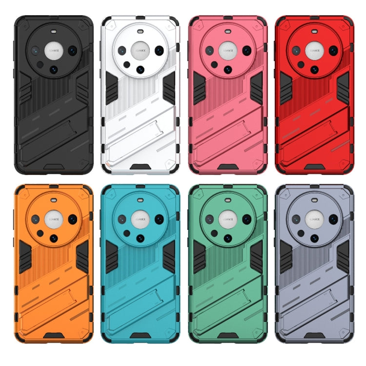 For Huawei Mate 60 Pro Punk Armor 2 in 1 PC + TPU Phone Case with Holder(Green) - Huawei Cases by PMC TechLife | Online Shopping South Africa | PMC TechLife | Buy Now Pay Later Mobicred