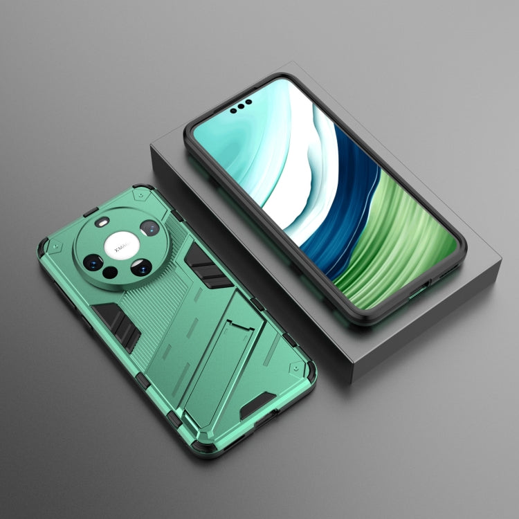 For Huawei Mate 60 Punk Armor 2 in 1 PC + TPU Phone Case with Holder(Green) - Huawei Cases by PMC Jewellery | Online Shopping South Africa | PMC Jewellery | Buy Now Pay Later Mobicred