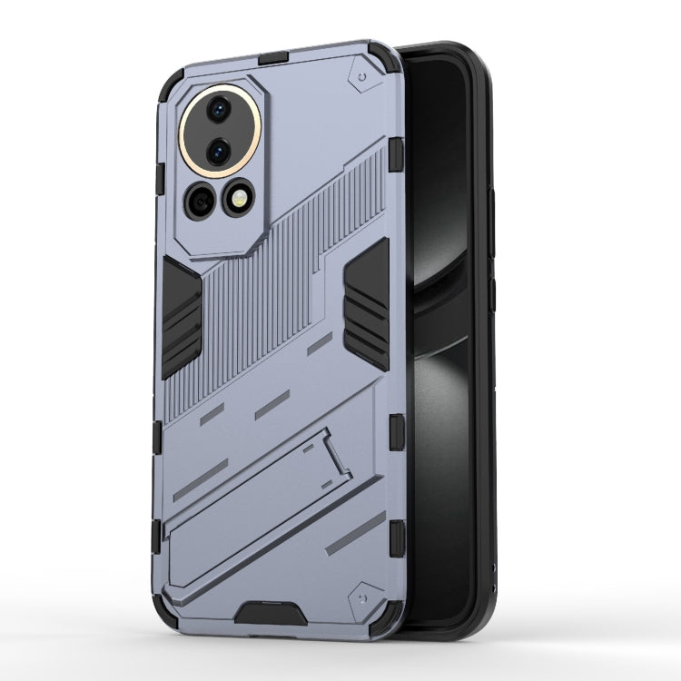 For Huawei nova 12 5G Punk Armor 2 in 1 PC + TPU Phone Case with Holder(Grey) - Huawei Cases by PMC Jewellery | Online Shopping South Africa | PMC Jewellery | Buy Now Pay Later Mobicred