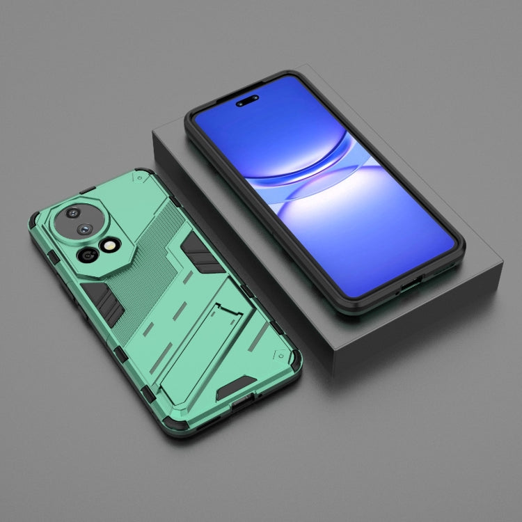 For Huawei nova 12 Pro Punk Armor 2 in 1 PC + TPU Phone Case with Holder(Green) - Huawei Cases by PMC Jewellery | Online Shopping South Africa | PMC Jewellery | Buy Now Pay Later Mobicred