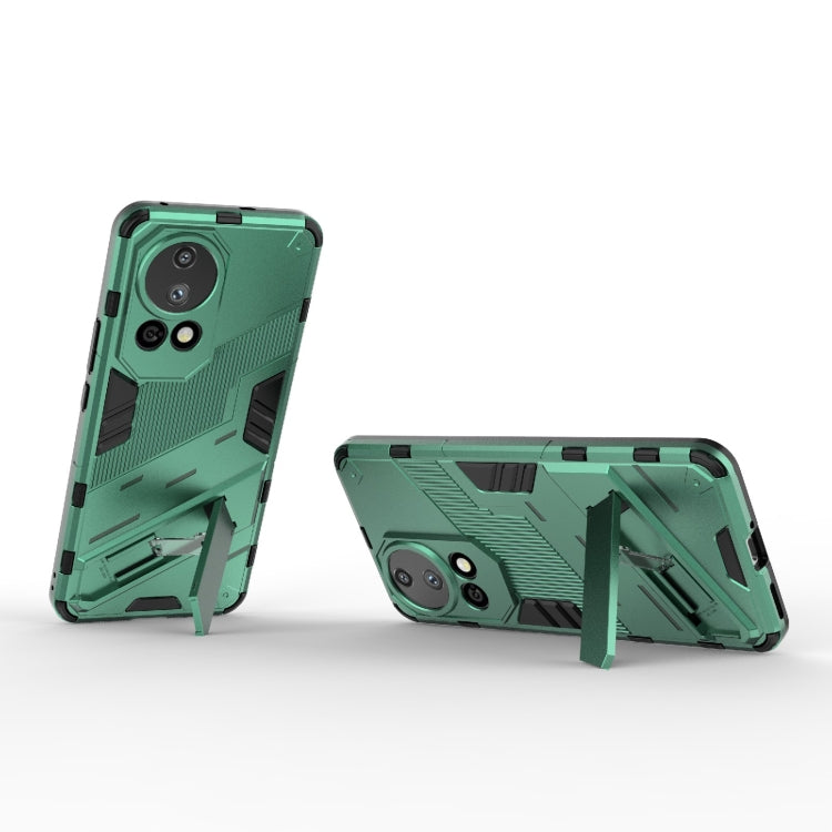 For Huawei nova 12 Pro Punk Armor 2 in 1 PC + TPU Phone Case with Holder(Green) - Huawei Cases by PMC Jewellery | Online Shopping South Africa | PMC Jewellery | Buy Now Pay Later Mobicred