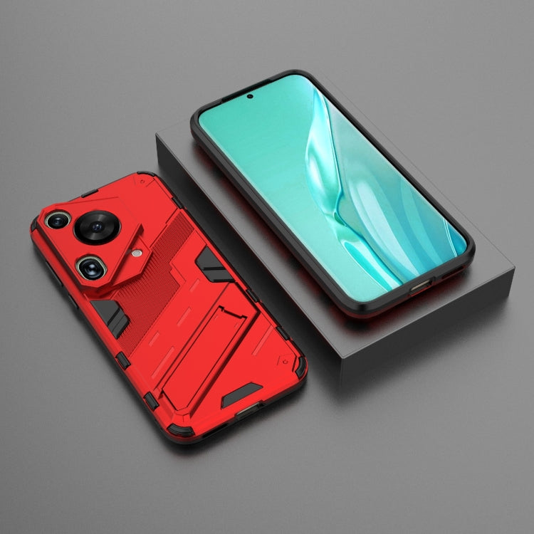 For Huawei Pura 70 Ultra Punk Armor 2 in 1 PC + TPU Phone Case with Holder(Red) - Huawei Cases by PMC Jewellery | Online Shopping South Africa | PMC Jewellery | Buy Now Pay Later Mobicred