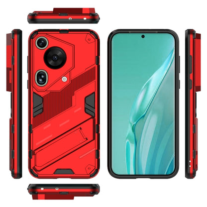 For Huawei Pura 70 Ultra Punk Armor 2 in 1 PC + TPU Phone Case with Holder(Red) - Huawei Cases by PMC Jewellery | Online Shopping South Africa | PMC Jewellery | Buy Now Pay Later Mobicred