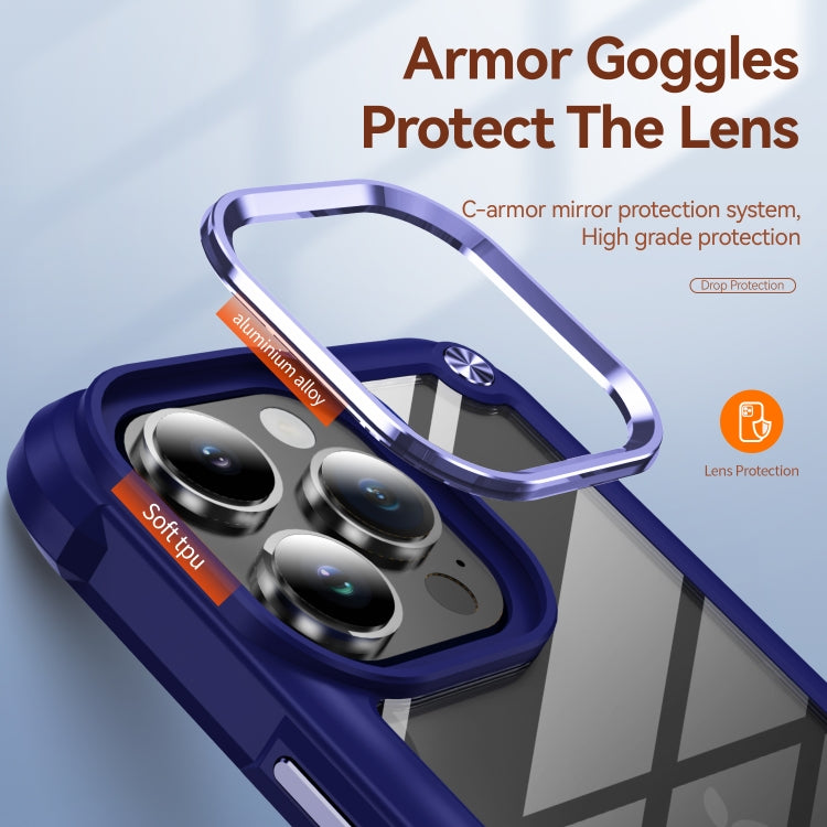 For iPhone 16 Pro TPU + PC Lens Protection Phone Case(Blue) - iPhone 16 Pro Cases by PMC TechLife | Online Shopping South Africa | PMC TechLife | Buy Now Pay Later Mobicred