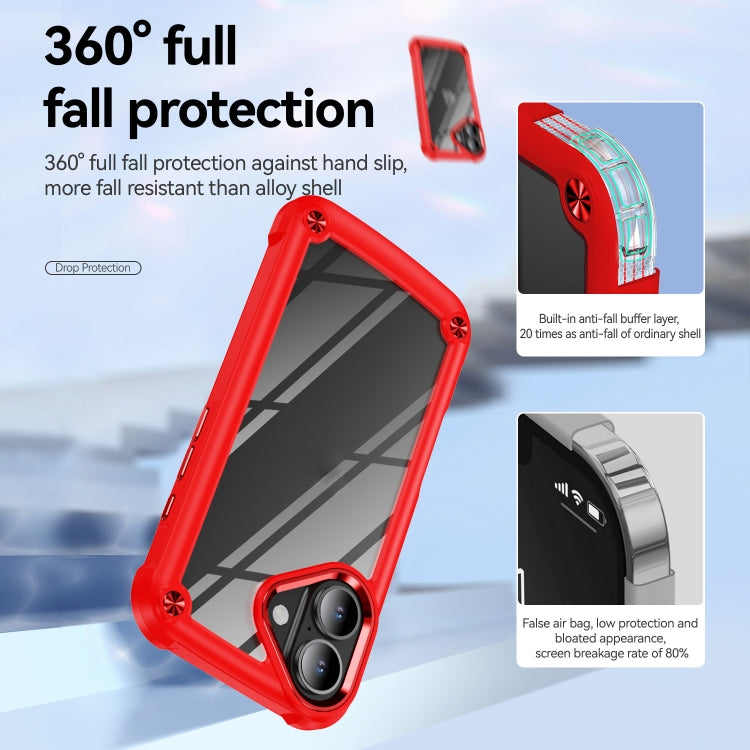 For iPhone 16 TPU + PC Lens Protection Phone Case(Red) - iPhone 16 Cases by PMC TechLife | Online Shopping South Africa | PMC TechLife | Buy Now Pay Later Mobicred