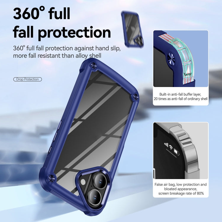 For iPhone 16 TPU + PC Lens Protection Phone Case(Blue) - iPhone 16 Cases by PMC TechLife | Online Shopping South Africa | PMC TechLife | Buy Now Pay Later Mobicred