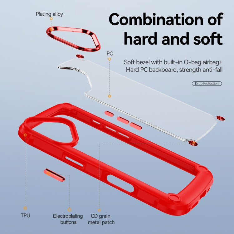 For iPhone 16 Plus TPU + PC Lens Protection Phone Case(Red) - free shipping - PMC TechLife - Order now!