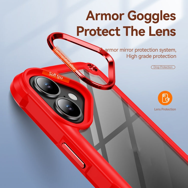 For iPhone 16 Plus TPU + PC Lens Protection Phone Case(Red) - free shipping - PMC TechLife - Order now!