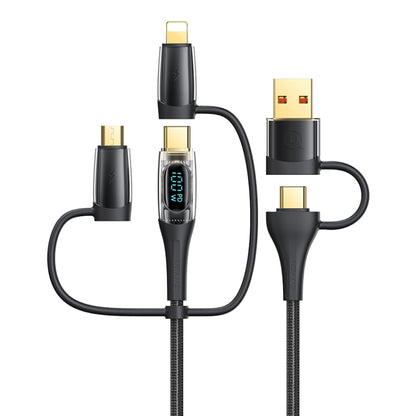 USAMS US-SJ616 PD 100W 6 in 1 Fast Charge Data Cable, Length: 1.2m(Black) - Multifunction Cable by USAMS | Online Shopping South Africa | PMC Jewellery | Buy Now Pay Later Mobicred