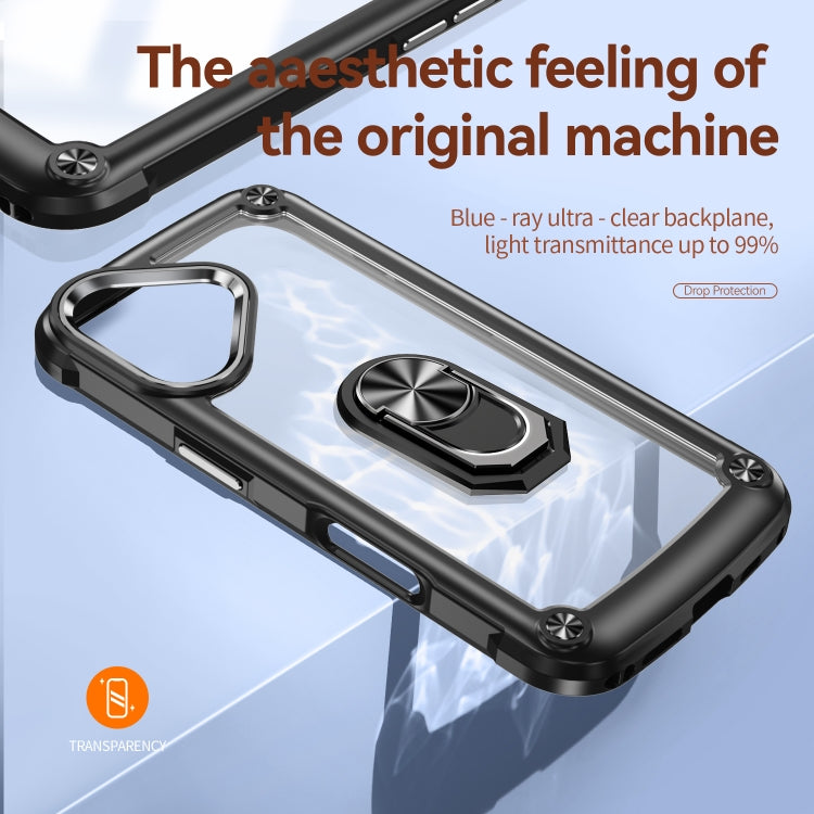 For iPhone 16 Plus TPU + PC Lens Protection Phone Case with Ring Holder(Black) - free shipping - PMC TechLife - Order now!