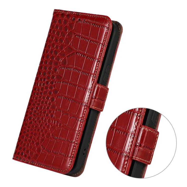 For iPhone 17 Pro Crocodile Top Layer Cowhide Leather Phone Case(Red) - free shipping - PMc TechLife - Order now!