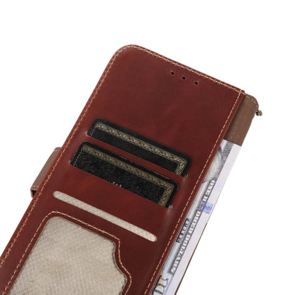 For iPhone 16 Plus Crazy Horse Top Layer Cowhide Leather Phone Case(Brown) - iPhone 16 Plus Cases by PMC Jewellery | Online Shopping South Africa | PMC Jewellery | Buy Now Pay Later Mobicred