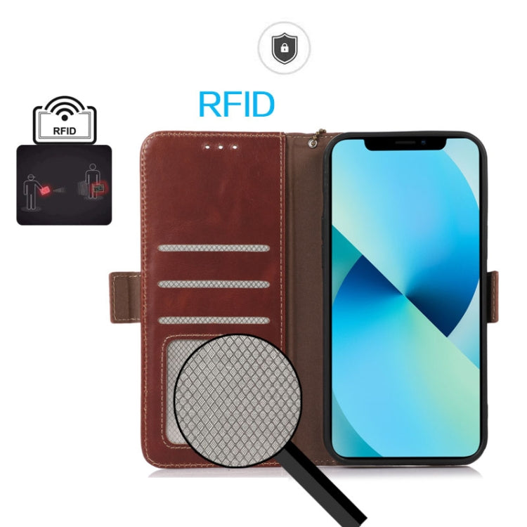 For iPhone 16 Crazy Horse Top Layer Cowhide Leather Phone Case(Brown) - iPhone 16 Cases by PMC TechLife | Online Shopping South Africa | PMC TechLife | Buy Now Pay Later Mobicred