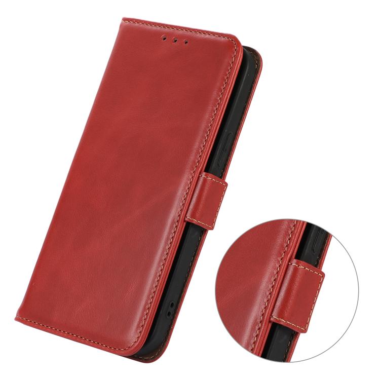 For iPhone 17 Crazy Horse Top Layer Cowhide Leather Phone Case(Red) - free shipping - PMc TechLife - Order now!