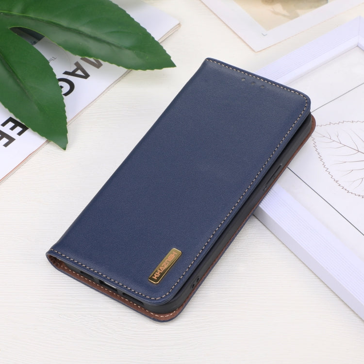 For iPhone 16 Pro Max KHAZNEH Nappa Top Layer Cowhide Leather Phone Case(Blue) - iPhone 16 Pro Max Cases by PMC TechLife | Online Shopping South Africa | PMC TechLife | Buy Now Pay Later Mobicred