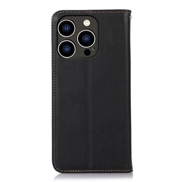 For iPhone 16 Pro Max KHAZNEH Nappa Top Layer Cowhide Leather Phone Case(Black) - iPhone 16 Pro Max Cases by PMC TechLife | Online Shopping South Africa | PMC TechLife | Buy Now Pay Later Mobicred