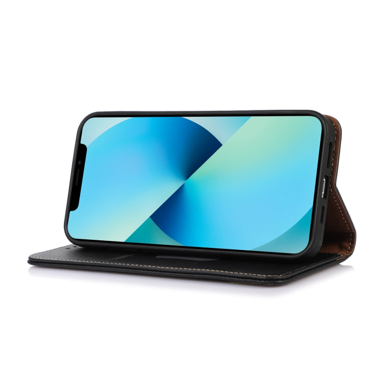 For iPhone 16 Pro Max KHAZNEH Nappa Top Layer Cowhide Leather Phone Case(Black) - iPhone 16 Pro Max Cases by PMC TechLife | Online Shopping South Africa | PMC TechLife | Buy Now Pay Later Mobicred