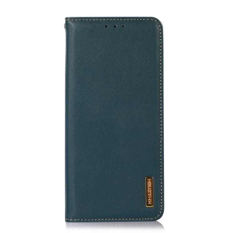 For iPhone 16e KHAZNEH Nappa Top Layer Cowhide Leather Phone Case(Green) - iPhone 16e Cases by PMC TechLife | Online Shopping South Africa | PMC TechLife | Buy Now Pay Later Mobicred