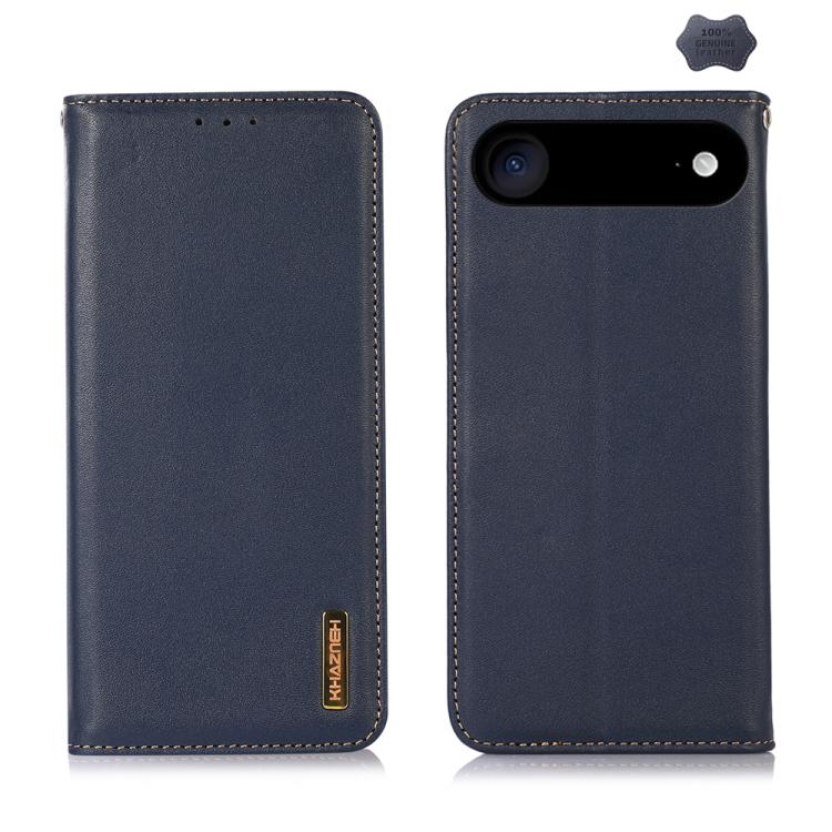 For iPhone 17 Air KHAZNEH Nappa Top Layer Cowhide Leather Phone Case(Blue) - free shipping - PMc TechLife - Order now!