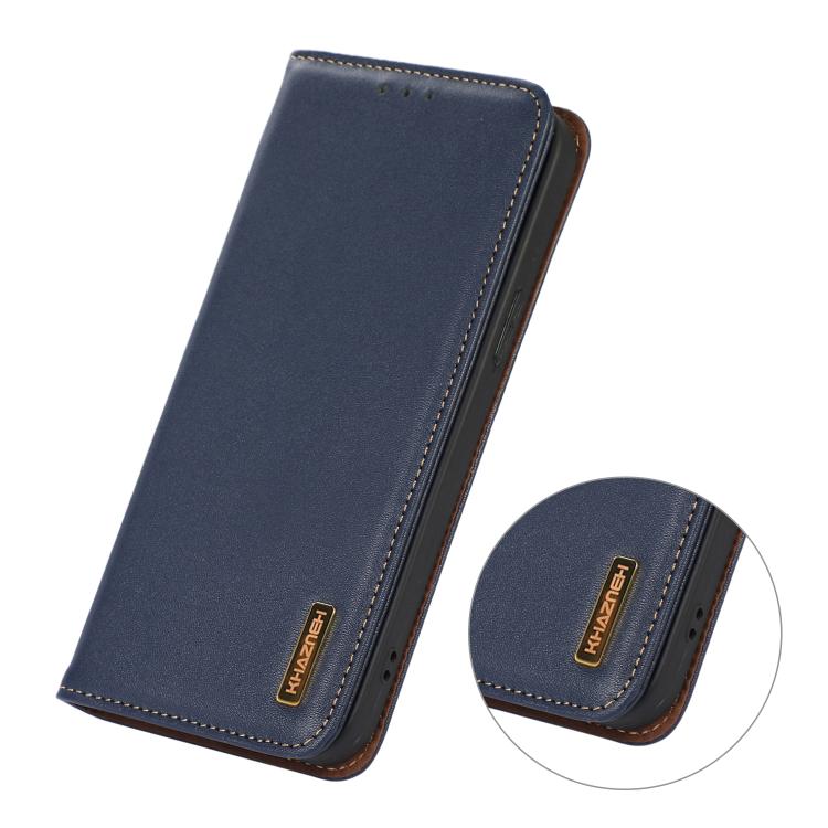 For iPhone 17 Air KHAZNEH Nappa Top Layer Cowhide Leather Phone Case(Blue) - free shipping - PMc TechLife - Order now!