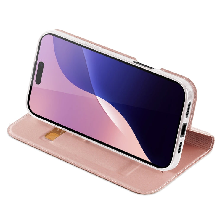 For iPhone 16 Pro Max DUX DUCIS Skin Pro Series Flip Leather Phone Case(Rose Gold) - iPhone 16 Pro Max Cases by DUX DUCIS | Online Shopping South Africa | PMC Jewellery | Buy Now Pay Later Mobicred