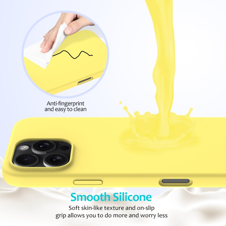For iPhone 16 Pro Solid Color Silicone Phone Case(Lemon Yellow) - More iPhone Cases by PMC TechLife | Online Shopping South Africa | PMC TechLife | Buy Now Pay Later Mobicred