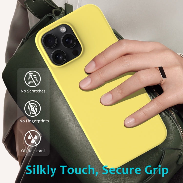 For iPhone 16 Pro Solid Color Silicone Phone Case(Lemon Yellow) - More iPhone Cases by PMC TechLife | Online Shopping South Africa | PMC TechLife | Buy Now Pay Later Mobicred