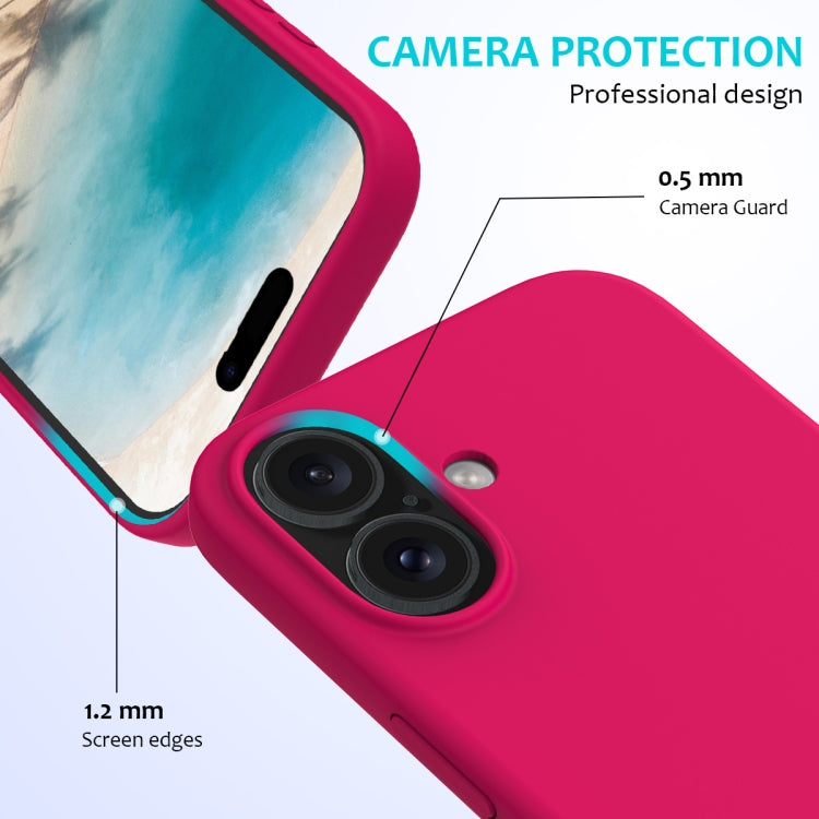 For iPhone 16 Plus Solid Color Silicone Phone Case(Rose Red) - More iPhone Cases by PMC Jewellery | Online Shopping South Africa | PMC Jewellery | Buy Now Pay Later Mobicred