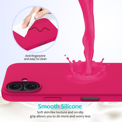 For iPhone 16 Plus Solid Color Silicone Phone Case(Rose Red) - More iPhone Cases by PMC Jewellery | Online Shopping South Africa | PMC Jewellery | Buy Now Pay Later Mobicred