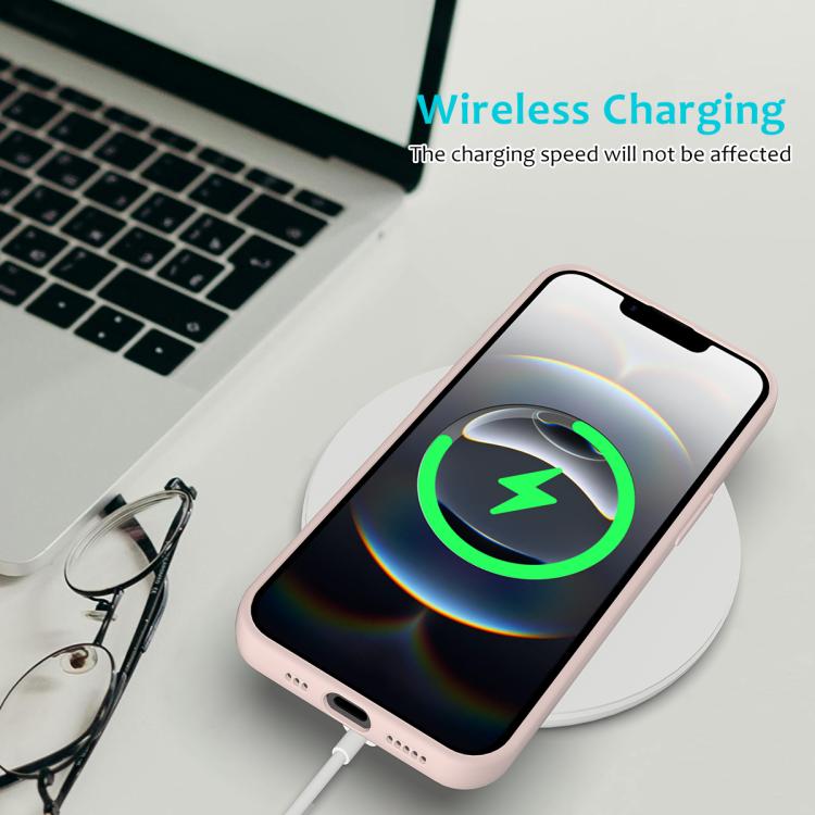 For iPhone 16e Solid Color Silicone Phone Case(Sand Pink) - iPhone 16e Cases by PMC TechLife | Online Shopping South Africa | PMC TechLife | Buy Now Pay Later Mobicred