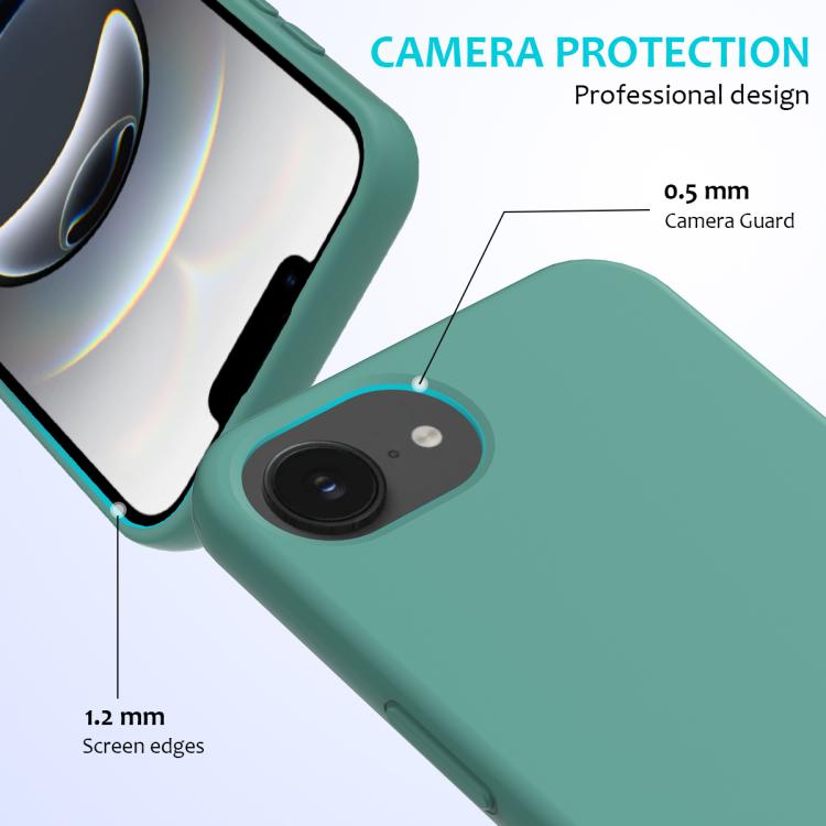 For iPhone 16e Solid Color Silicone Phone Case(Pine Needle Green) - iPhone 16e Cases by PMC TechLife | Online Shopping South Africa | PMC TechLife | Buy Now Pay Later Mobicred