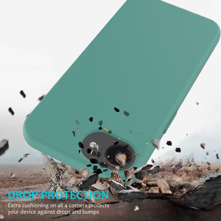For iPhone 16e Solid Color Silicone Phone Case(Pine Needle Green) - iPhone 16e Cases by PMC TechLife | Online Shopping South Africa | PMC TechLife | Buy Now Pay Later Mobicred