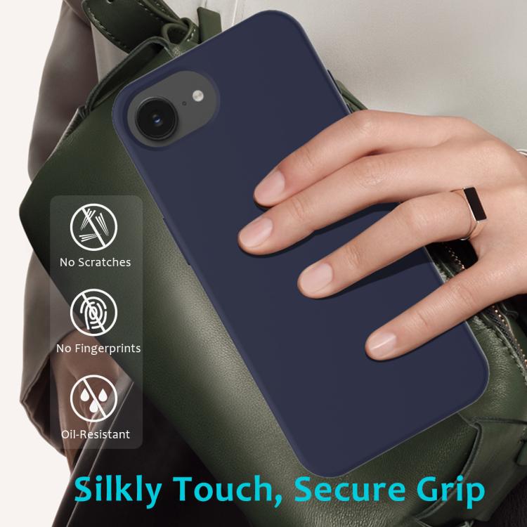 For iPhone 16e Solid Color Silicone Phone Case(Midnight Blue) - iPhone 16e Cases by PMC TechLife | Online Shopping South Africa | PMC TechLife | Buy Now Pay Later Mobicred