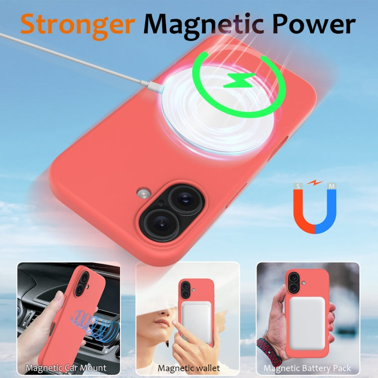 For iPhone 16 Shockproof Silicone Magsafe Phone Case(Pink Orange) - iPhone 16 Cases by PMC Jewellery | Online Shopping South Africa | PMC Jewellery | Buy Now Pay Later Mobicred