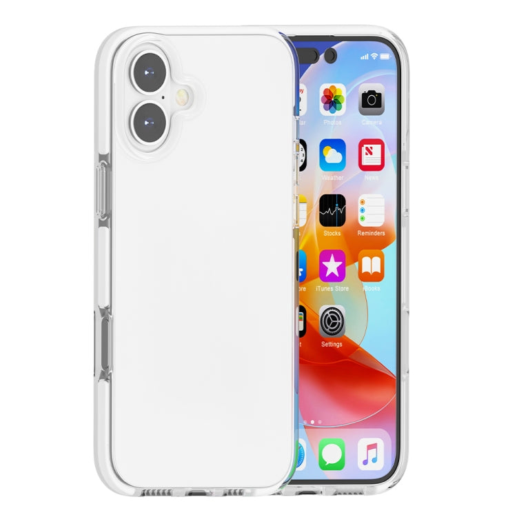 For iPhone 16 Two-color Shockproof High Transparency TPU Phone Case(White) - iPhone 16 Cases by PMC Jewellery | Online Shopping South Africa | PMC Jewellery | Buy Now Pay Later Mobicred