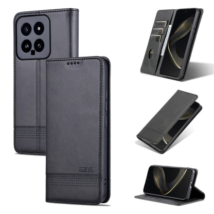 For Xiaomi 14 AZNS Magnetic Calf Texture Flip Leather Phone Case(Black) - 14 Cases by AZNS | Online Shopping South Africa | PMC Jewellery | Buy Now Pay Later Mobicred