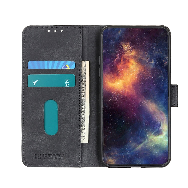 For iPhone 16 KHAZNEH Retro Texture Leather Phone Case(Black) - iPhone 16 Cases by PMC TechLife | Online Shopping South Africa | PMC TechLife | Buy Now Pay Later Mobicred