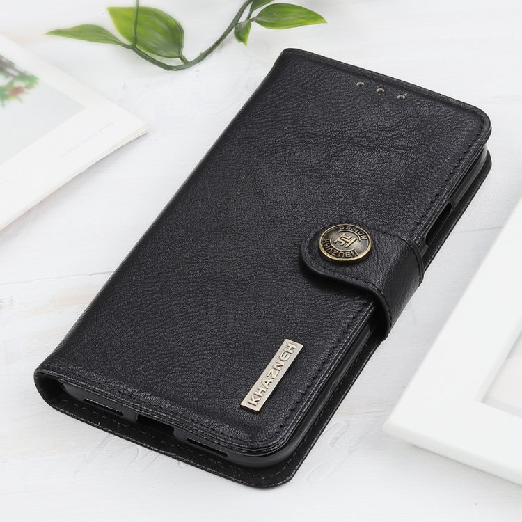 For iPhone 16 Pro Max KHAZNEH Cowhide Texture Horizontal Flip Leather Phone Case(Black) - iPhone 16 Pro Max Cases by PMC TechLife | Online Shopping South Africa | PMC TechLife | Buy Now Pay Later Mobicred