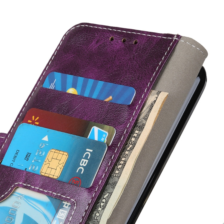 For iPhone 16e Retro Crazy Horse Texture Horizontal Flip Leather Phone Case(Purple) - iPhone 16e Cases by PMC TechLife | Online Shopping South Africa | PMC TechLife | Buy Now Pay Later Mobicred