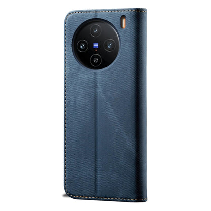 For vivo X100 Pro Denim Texture Flip Leather Phone Case(Blue) - X100 Pro Cases by imak | Online Shopping South Africa | PMC Jewellery | Buy Now Pay Later Mobicred