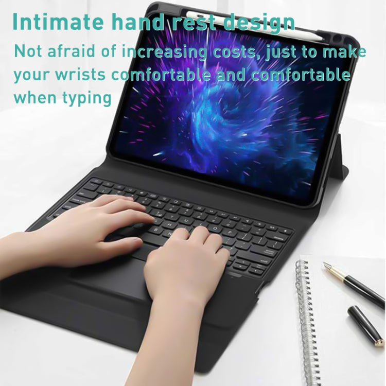 For iPad Pro 12.9 2022 / 2021 / 2020 Integrated Bluetooth Keyboard Leather Case with Backlight & Touchpad(Black) - For iPad Pro by PMC TechLife | Online Shopping South Africa | PMC TechLife