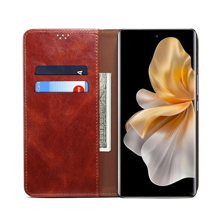 For vivo Y38 5G Global Oil Wax Crazy Horse Texture Leather Phone Case(Brown) - vivo Cases by PMC Jewellery | Online Shopping South Africa | PMC Jewellery | Buy Now Pay Later Mobicred