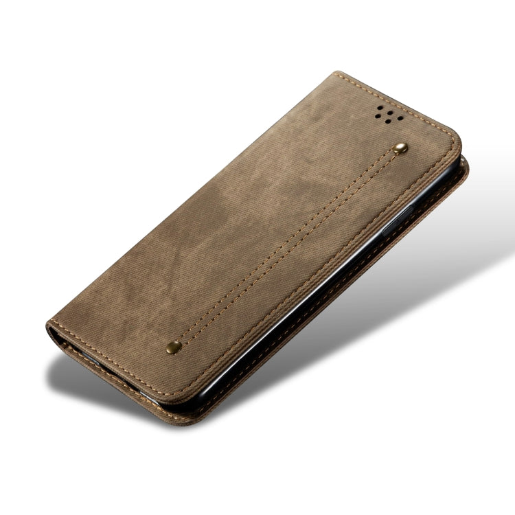 For Xiaomi Redmi Note 12S Denim Texture Flip Leather Phone Case(Khaki) - Xiaomi Cases by PMC TechLife | Online Shopping South Africa | PMC TechLife | Buy Now Pay Later Mobicred