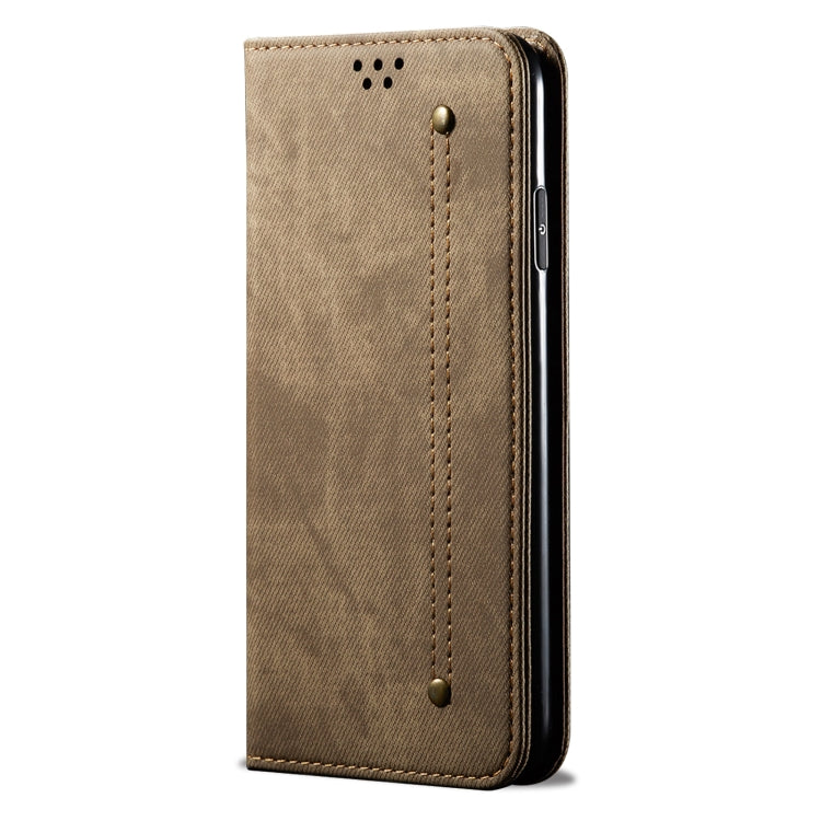 For Honor 90 Denim Texture Flip Leather Phone Case(Khaki) - Honor Cases by PMC Jewellery | Online Shopping South Africa | PMC Jewellery | Buy Now Pay Later Mobicred