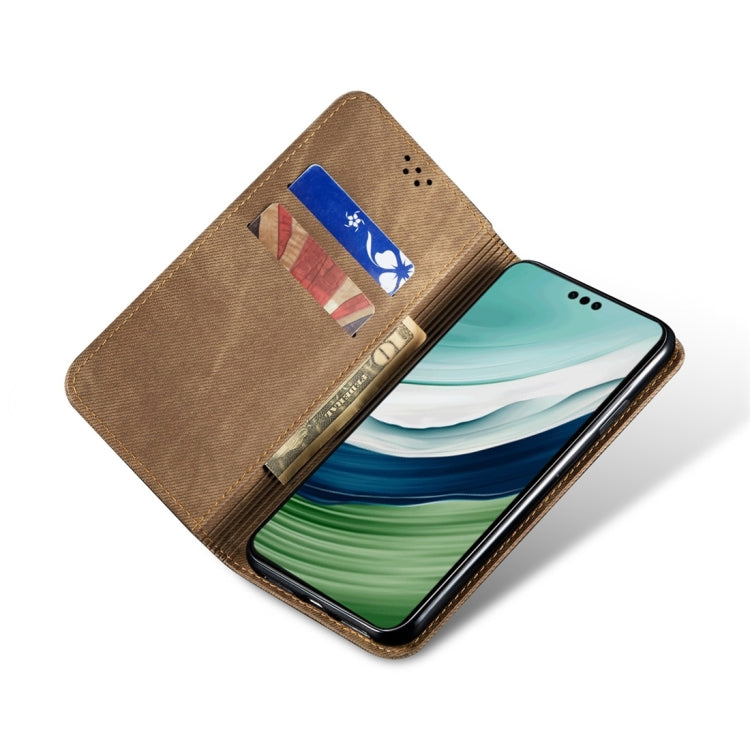 For Honor X6A Denim Texture Flip Leather Phone Case(Khaki) - Honor Cases by PMC TechLife | Online Shopping South Africa | PMC TechLife | Buy Now Pay Later Mobicred