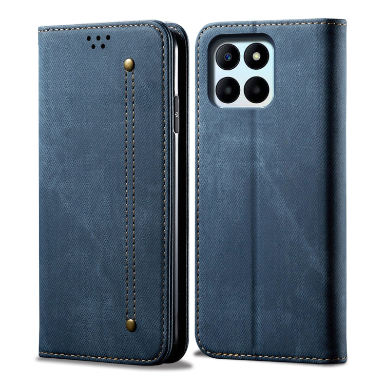 For Honor X8b 4G Global Denim Texture Flip Leather Phone Case(Blue) - Honor Cases by PMC Jewellery | Online Shopping South Africa | PMC Jewellery | Buy Now Pay Later Mobicred