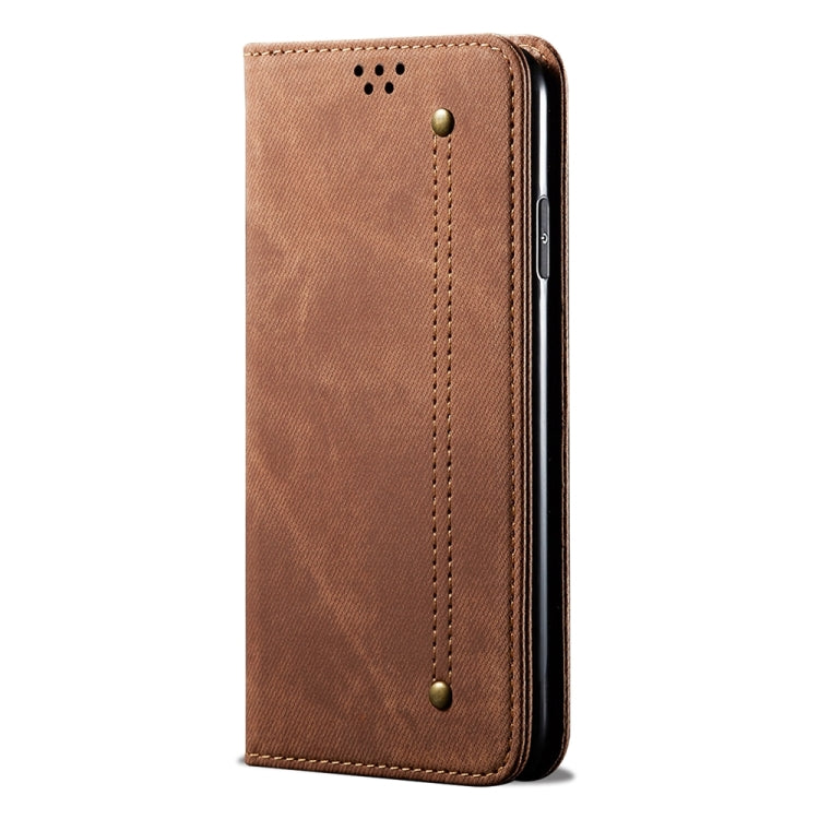 For Honor 200 Lite Global Denim Texture Flip Leather Phone Case(Brown) - Honor Cases by PMC TechLife | Online Shopping South Africa | PMC TechLife | Buy Now Pay Later Mobicred